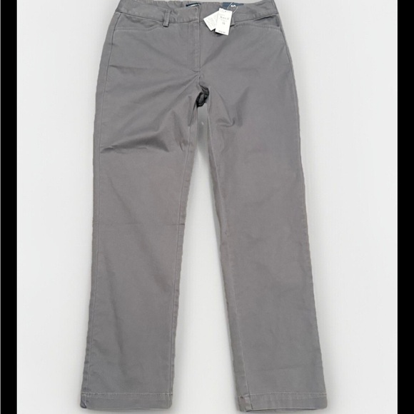 Lands' End Pants - NWT Lands End Gray Mid Rise Straight Leg Pants. Size 10